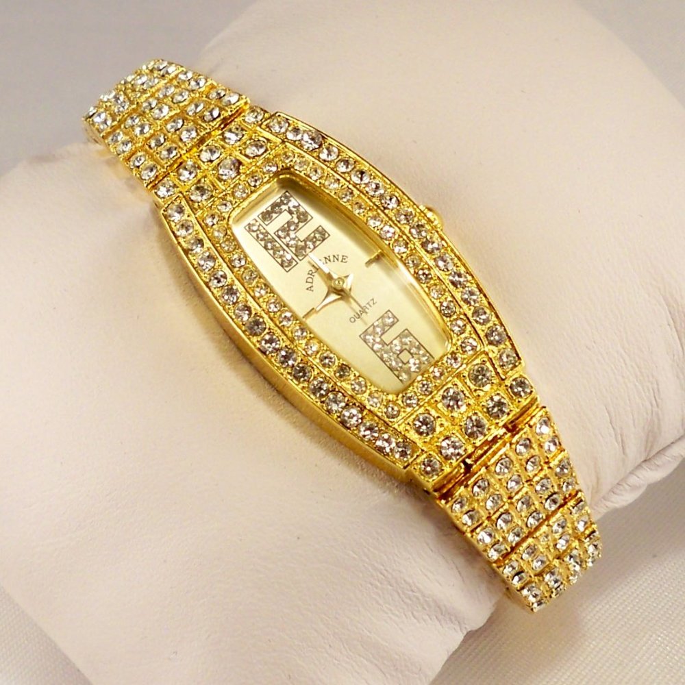 NEW R C by Adrienne Cubic Zirconias Gold Watch
